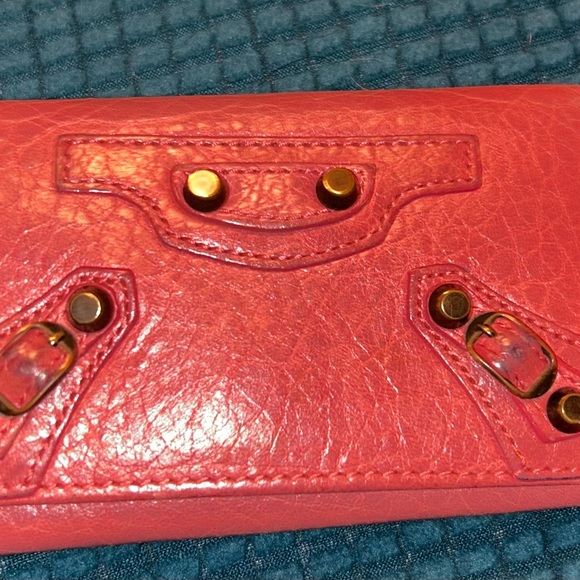 GIVVY!!!! Balenciaga Terracotta VINTAGE keycase/Wallet Leather - Picture 1 of 4